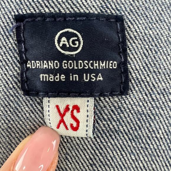 AG JEANS Blue Medium Wash Cotton Blend The Robyn Slim Denim Jean Jacket Size XS - Picture 7 of 11